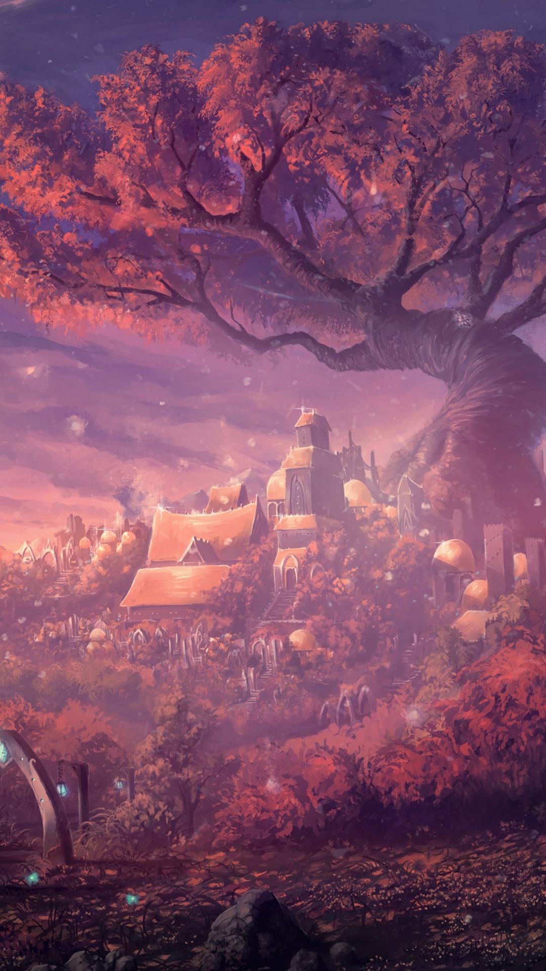 Обои фантастическое искусство, арт, цифровое искусство, атмосфера, вечер в разрешении 1080x1920