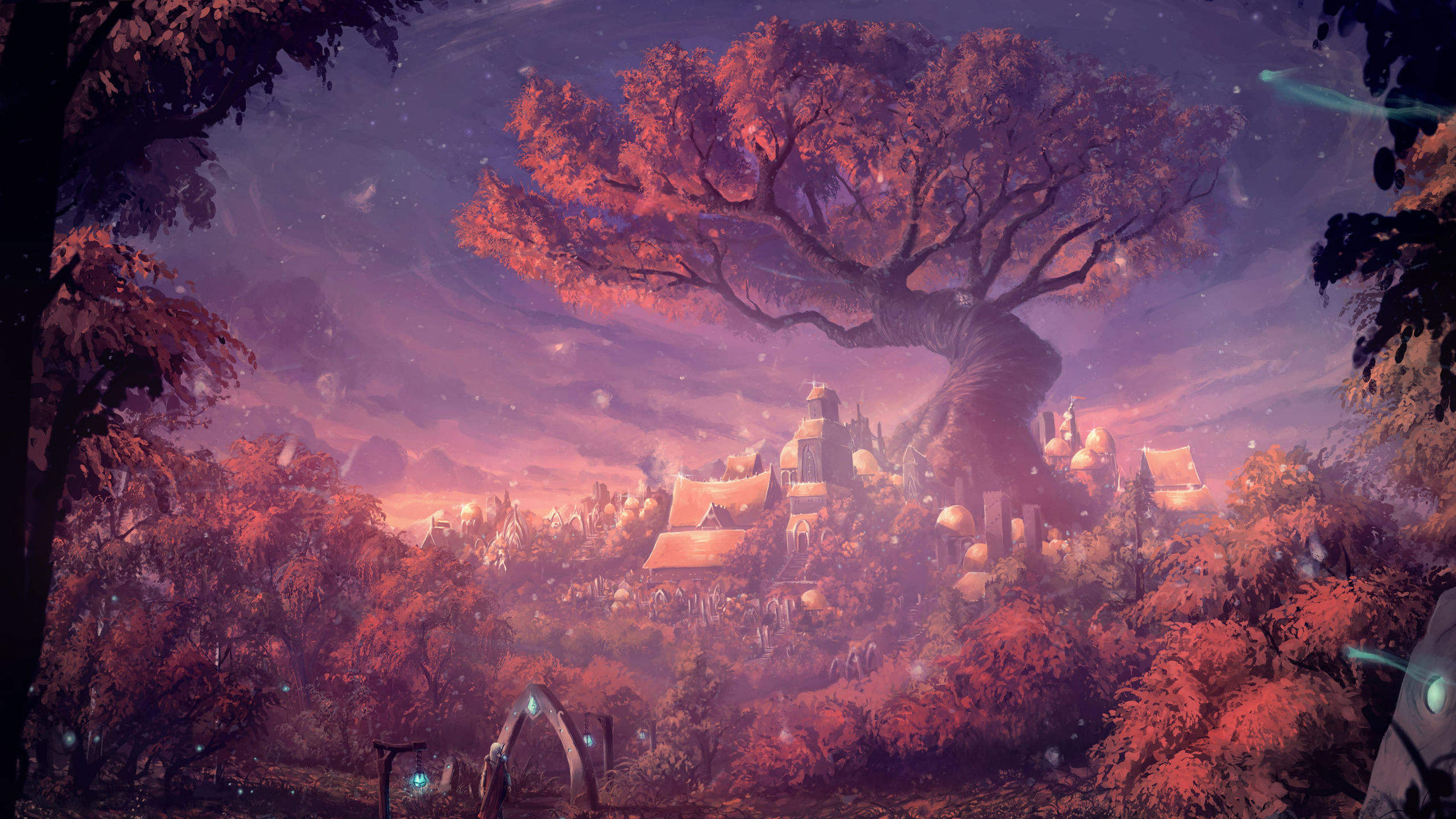 Обои фантастическое искусство, арт, цифровое искусство, атмосфера, вечер в разрешении 2560x1440