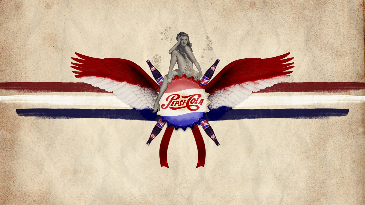 Обои пепси, кола, Кока-Кола, красный цвет, крыло в разрешении 1280x720