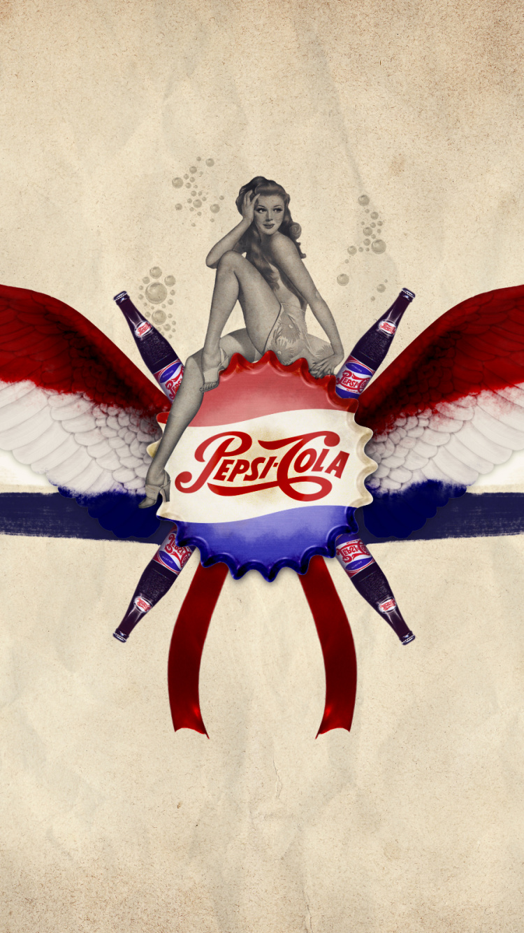 Обои пепси, кола, Кока-Кола, красный цвет, крыло в разрешении 750x1334