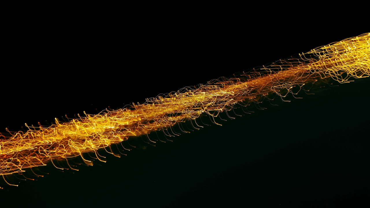 Обои черный, свет, желтый, темнота, линия в разрешении 1280x720