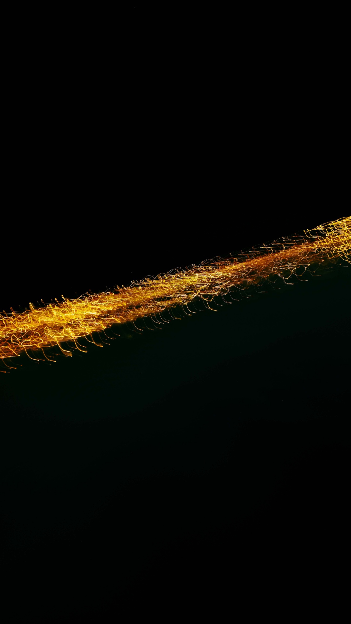 Обои черный, свет, желтый, темнота, линия в разрешении 1440x2560