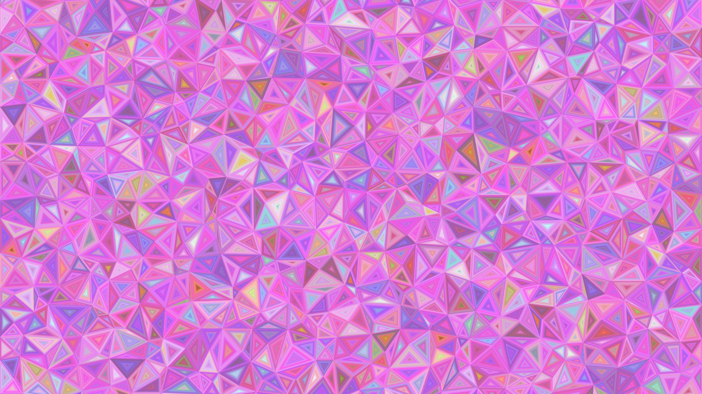 Обои симметрия, розовый, треугольник, векторная графика, сирень в разрешении 1366x768