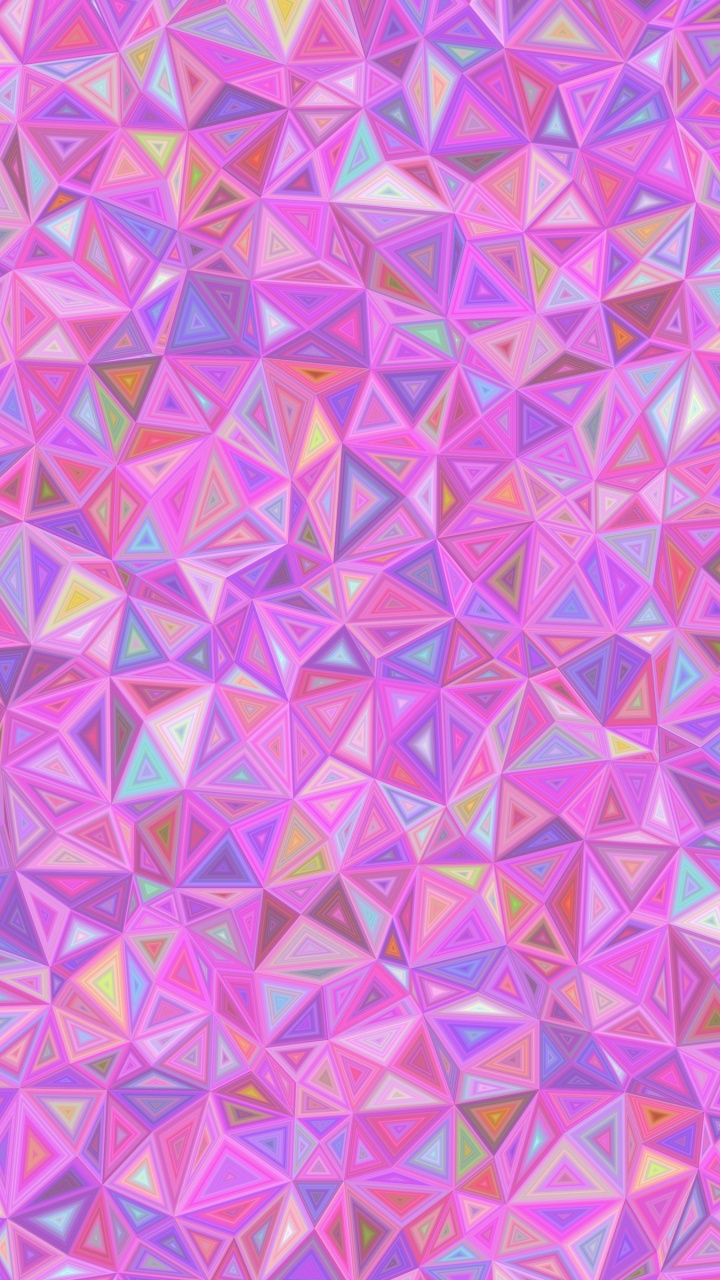 Обои симметрия, розовый, треугольник, векторная графика, сирень в разрешении 720x1280