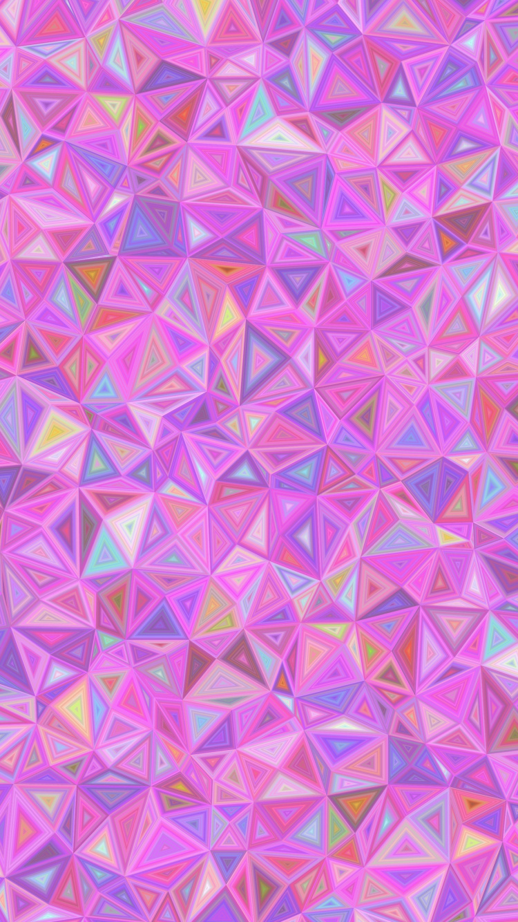 Обои симметрия, розовый, треугольник, векторная графика, сирень в разрешении 750x1334