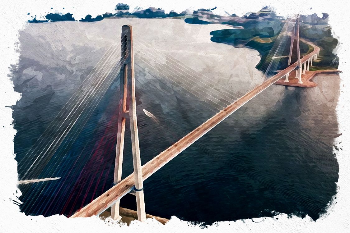 Обои текстура, иллюстрация, мост, живопись, постер в разрешении 3000x2000