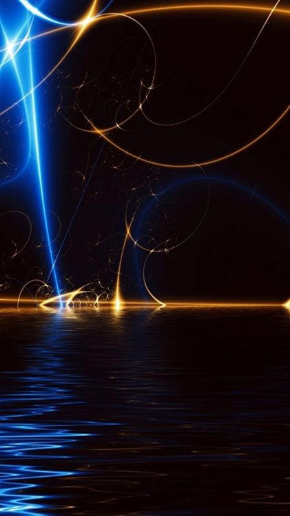 Обои андроид, синий, свет, вода, линия в разрешении 1080x1920