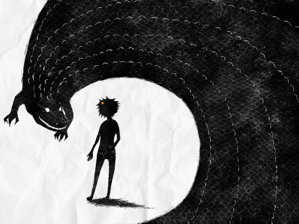 Обои черный и белый, монохромный, иллюстрация, визуальное искусство, фэнтези в разрешении 2048x1536