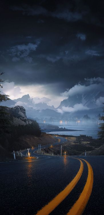 Обои облако, вода, атмосфера, гидроресурсы, освещение в разрешении 1440x2960