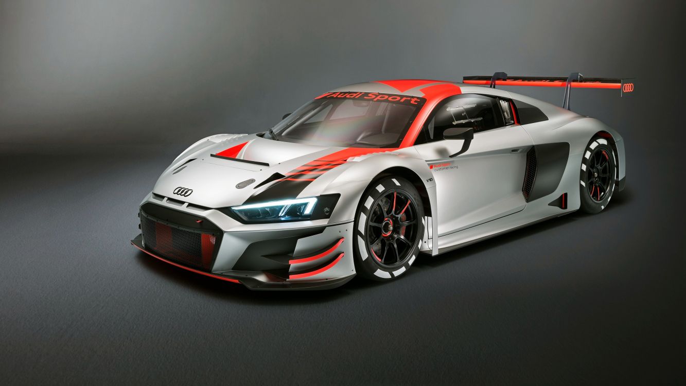 Обои r8 lms 2019, Ауди R8 LMS в классе gt4, audi, легковые автомобили, Парижский автосалон в разрешении 3840x2160