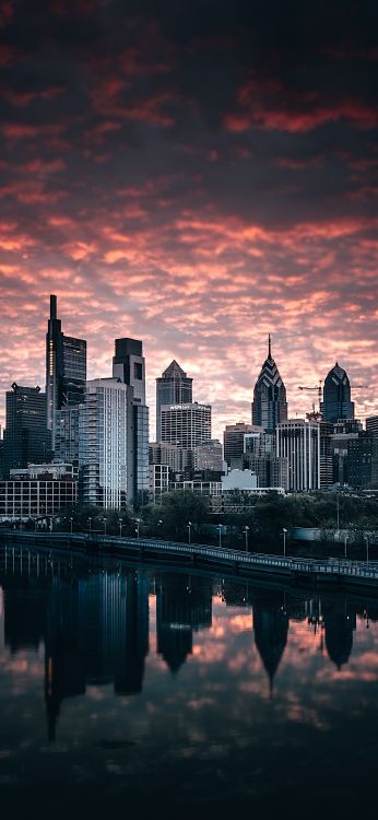 Обои коррумпированный город, арт, Лос-Анджелес, вода, облако в разрешении 1080x2340