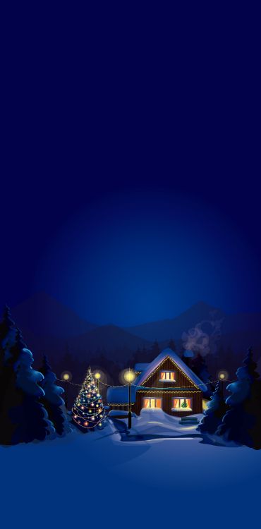 Обои снег, пейзажи гор, зима, ночь в разрешении 2750x5565