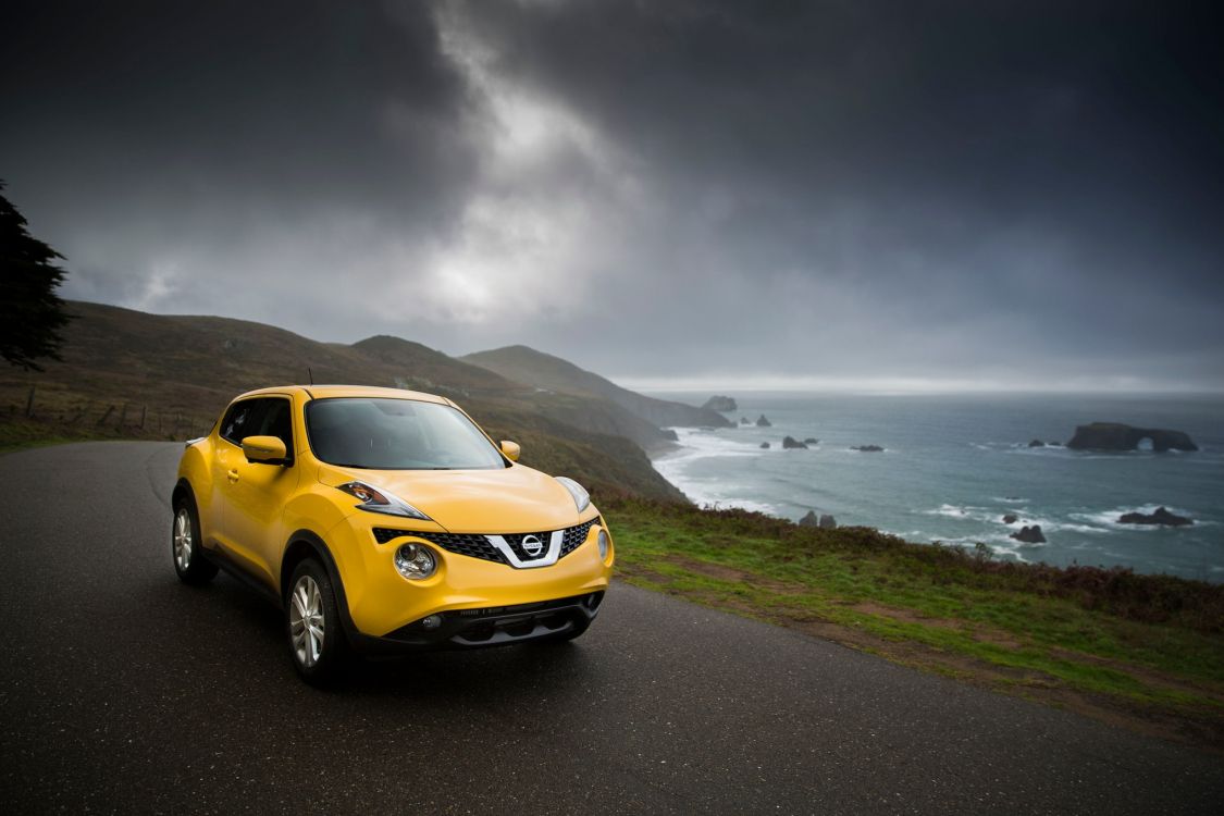 Обои nissan juke, авто, Ниссан, кроссовер, желтый в разрешении 2040x1360