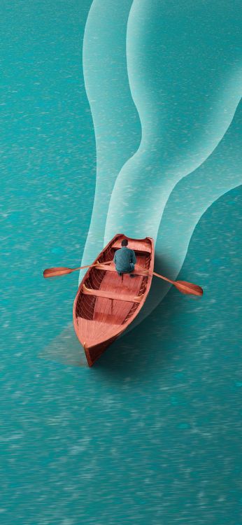 Обои вода, лодка, судно, нога, лазурный в разрешении 1080x2340