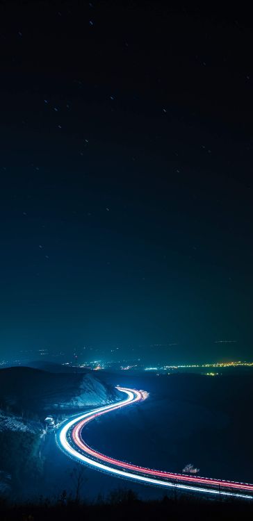 Обои атмосфера, синий, автомобильное освещение, природный ландшафт, астрономический объект в разрешении 2040x4194