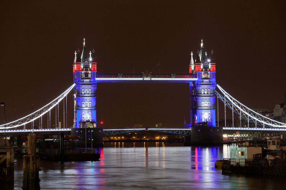 Обои тауэрский мост, лондонский Тауэр, вышка, ночь, мост в разрешении 5616x3744