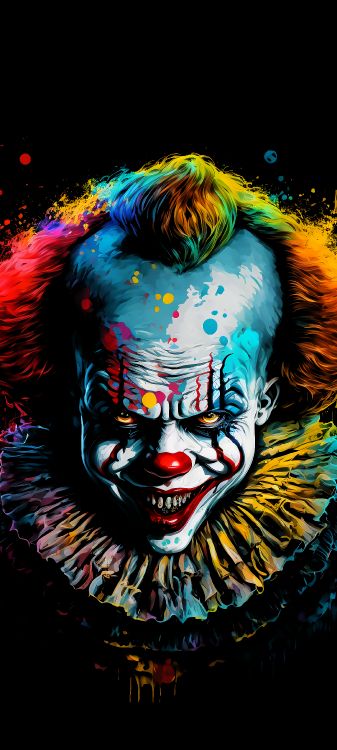 Обои Пеннивайз обои, мелочь, живопись, арт, клоун в разрешении 2160x4800