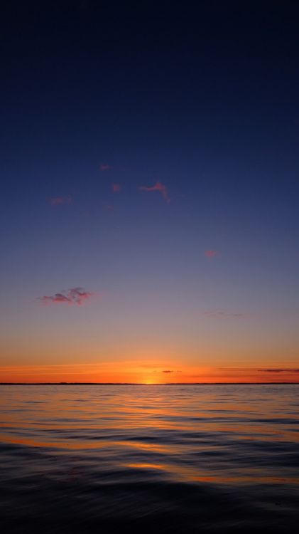 Обои закат горизонт море, море, горизонт, закат, сумрак в разрешении 720x1280