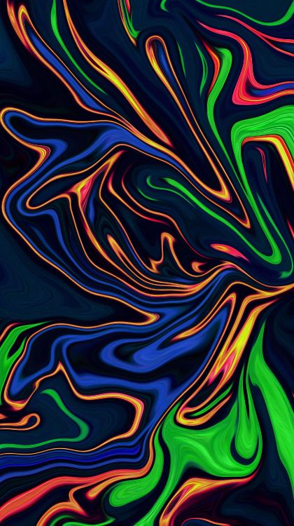 Обои узор, арт, дизайн, жидкий, живопись в разрешении 1680x3000