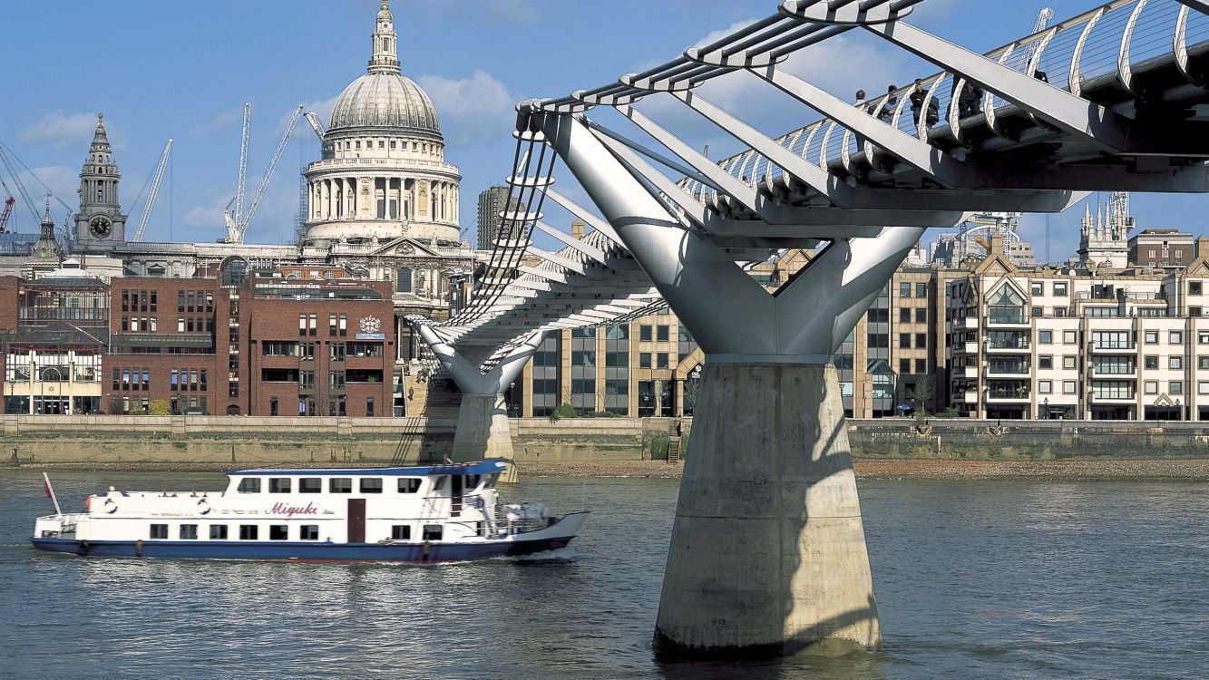 Обои мост Миллениум, мост, разводной мост, подъемный мост, арочный мостик в разрешении 2732x1536