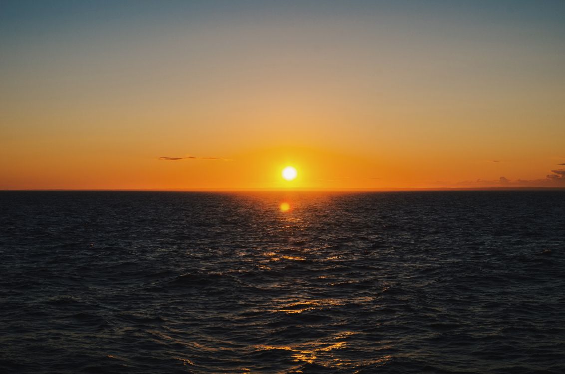Обои закат, море, океан, восход солнца, горизонт в разрешении 4928x3264