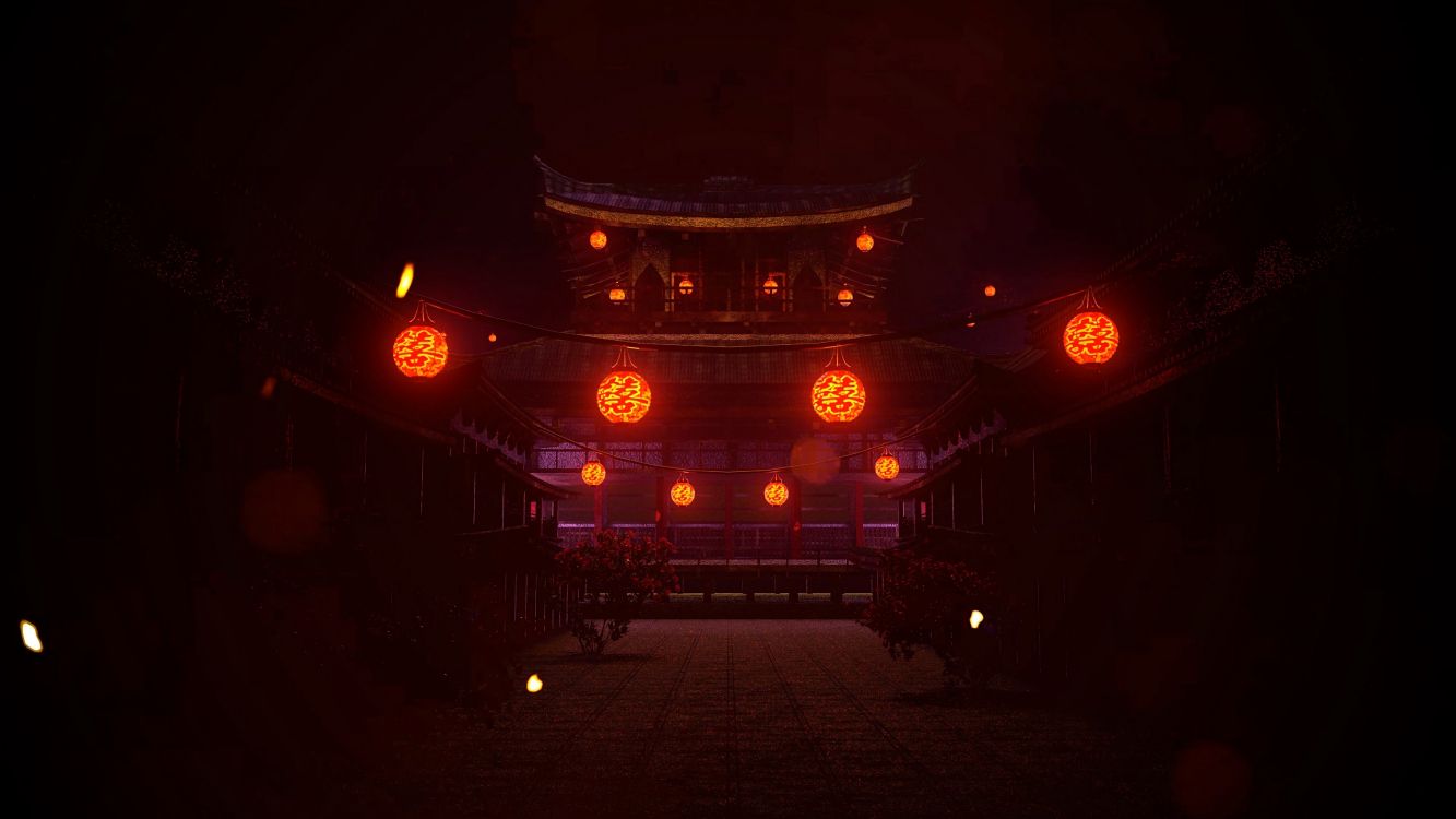 Обои темнота, свет, красный цвет, освещение, Апельсин в разрешении 3840x2160