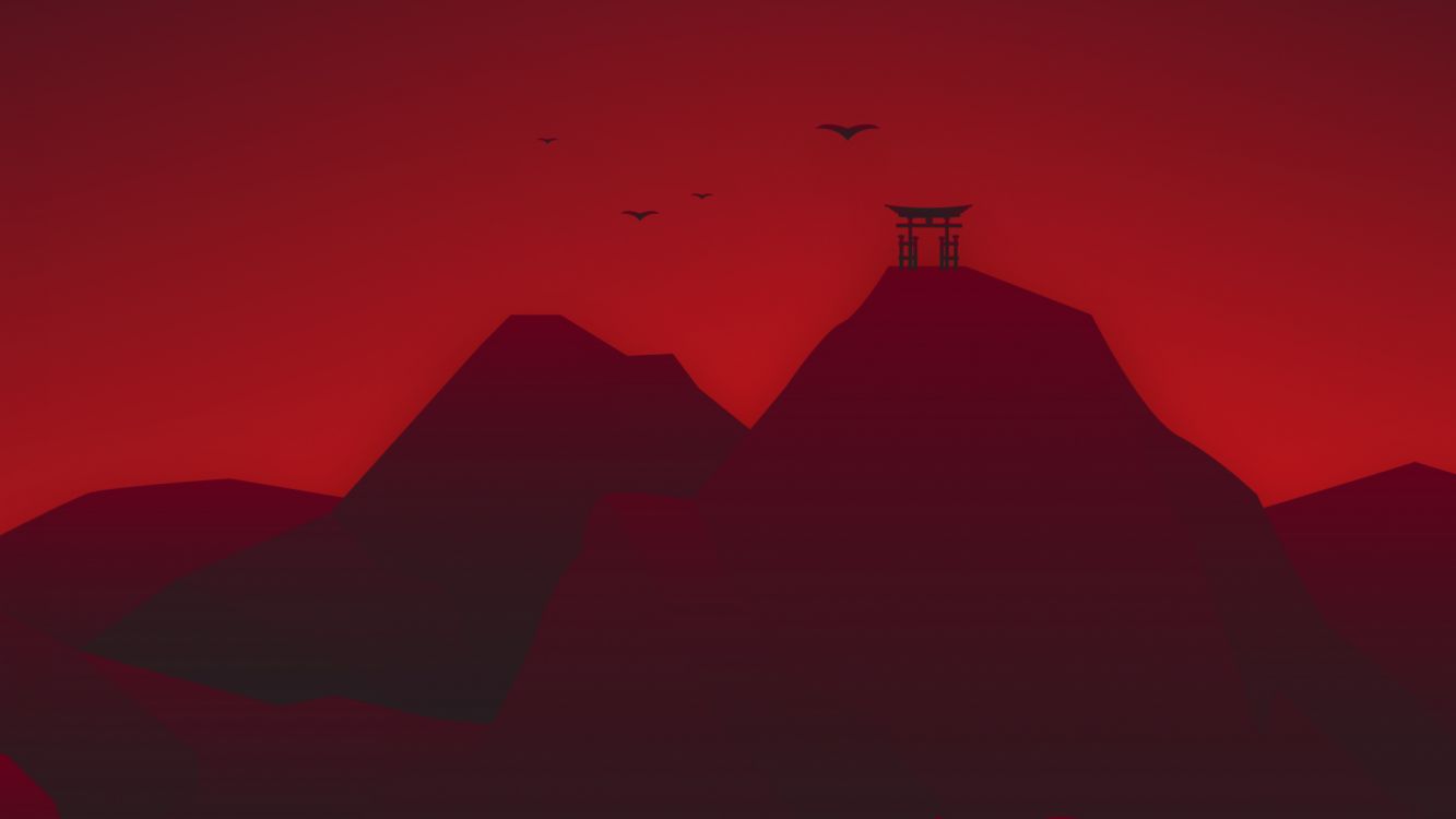 Обои геометрия, математика, атмосфера, птица, сумрак в разрешении 1920x1080