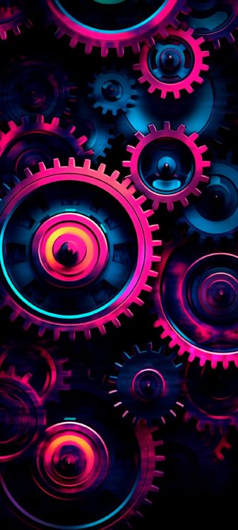 Обои фрактальное искусство, красочность, свет, арт, красный цвет в разрешении 1080x2400