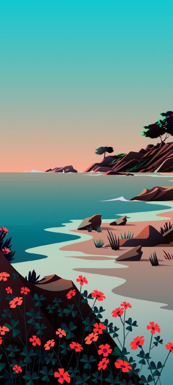 Обои ios, яблоко, iOS 14, вода, экорегион в разрешении 1080x2400