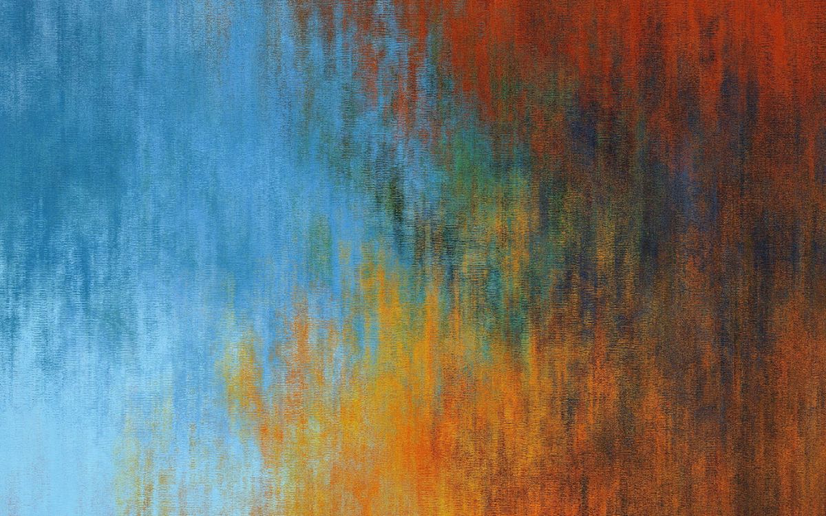 Обои абстрактное искусство, живопись, синий, желтый, акриловая краска в разрешении 2880x1800