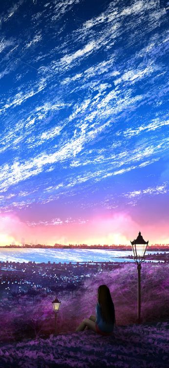 Обои аниме, аниме арт, мультфильм, рукав, арт в разрешении 1080x2340