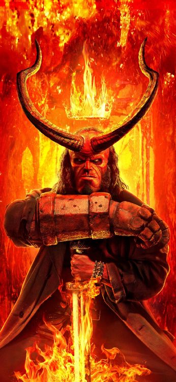 Обои Темная Лошадка Комиксы, свет, Апельсин, красный цвет, арт в разрешении 1080x2340