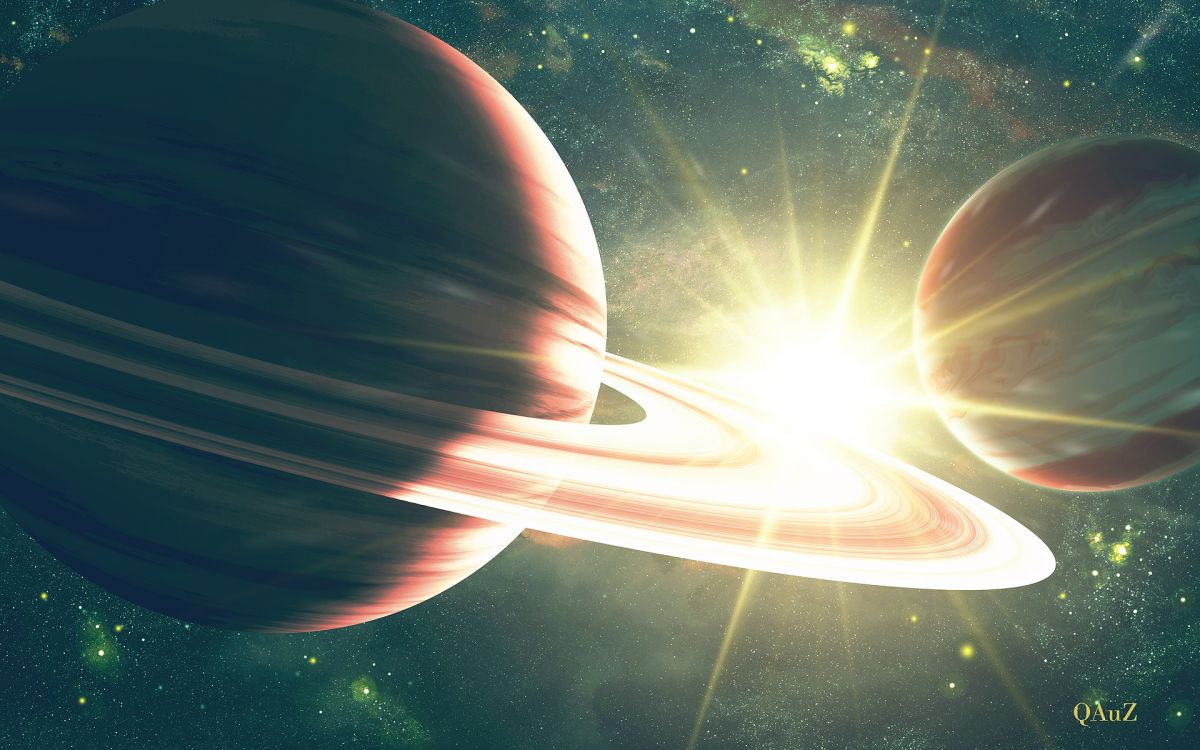 Обои планета, система колец, Сатурн, атмосфера земли, космическое пространство в разрешении 1920x1200