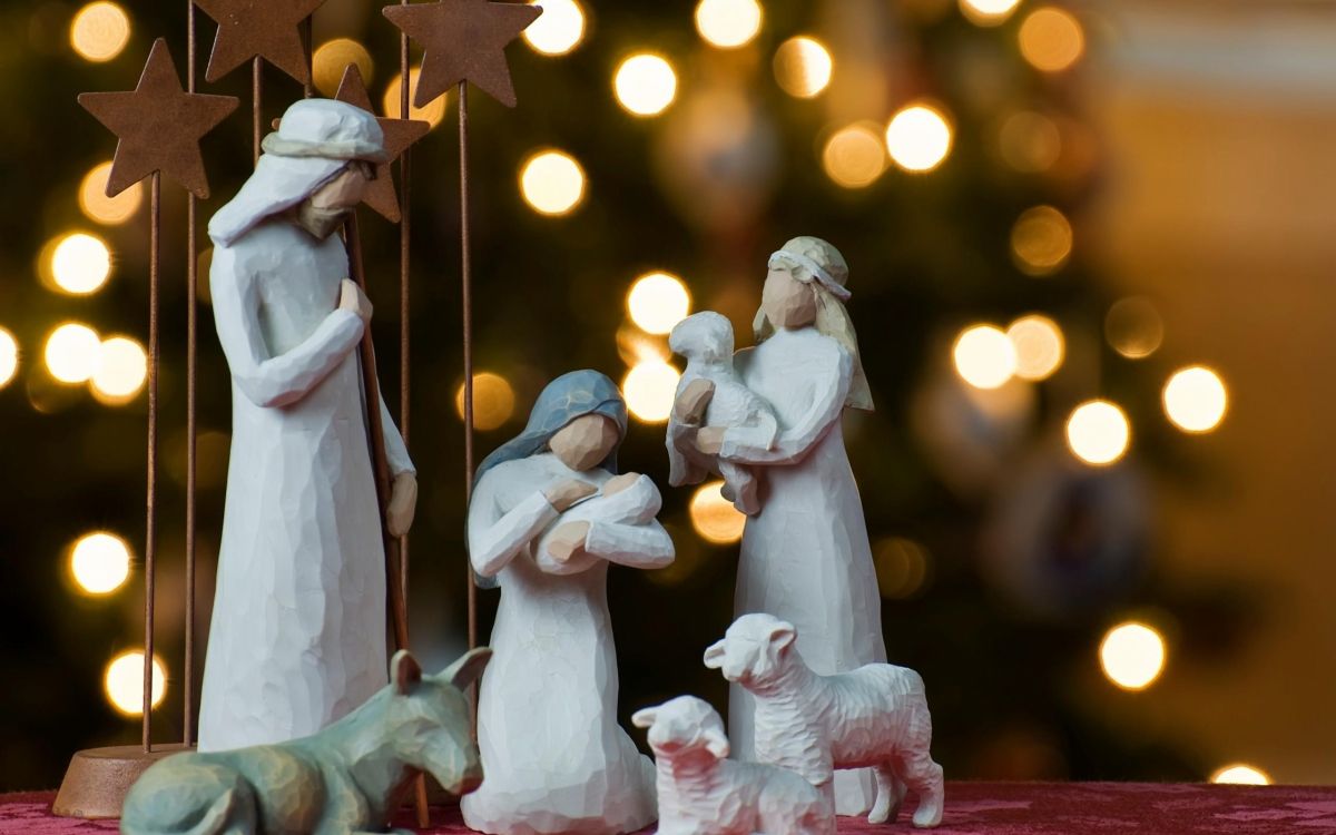 Обои Рождества Иисуса, вертеп, Рождественские украшения, Рождество, традиция в разрешении 2560x1600