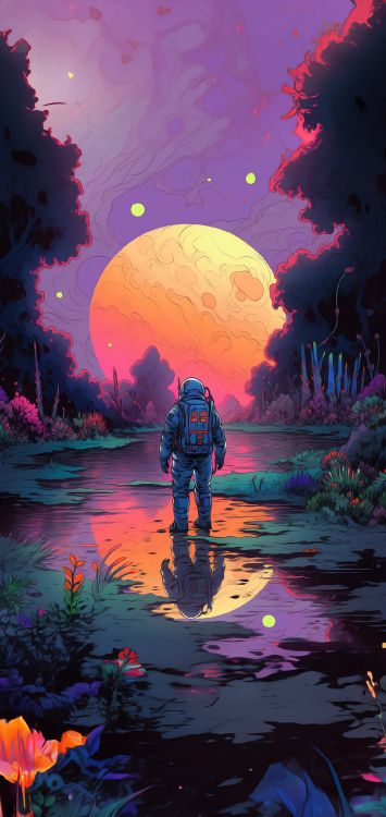 Обои свет, живопись, арт, пиксель арт, графический дизайн в разрешении 1150x2427