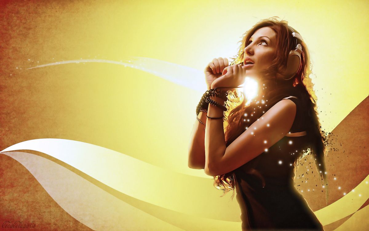 Обои желтый, искусство, арт, счастье, музыка в разрешении 2560x1600