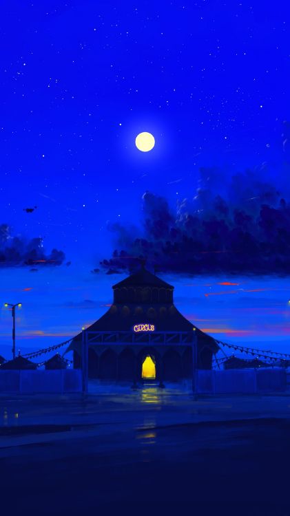 Обои природа, висгун - социальная сеть, живопись, атмосфера, здание в разрешении 1440x2560