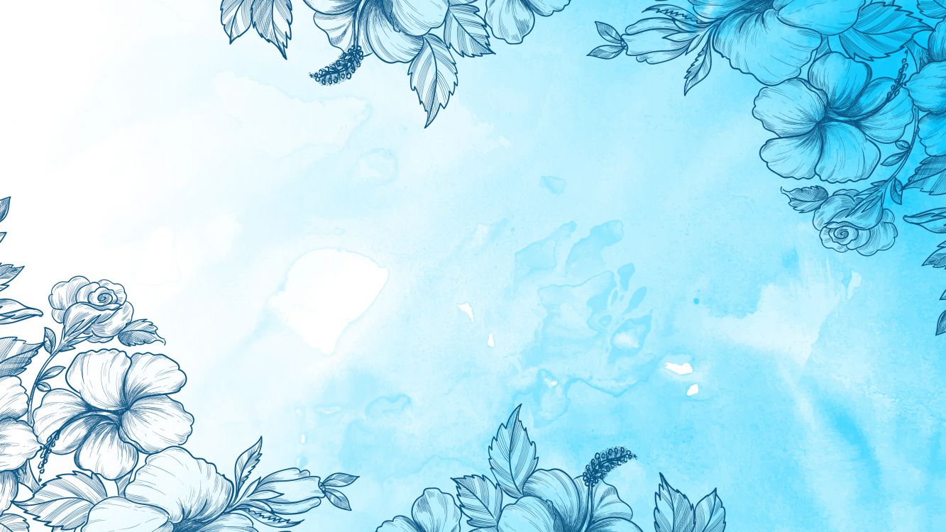 Обои цветок, синий, дизайн, вектор, декоративное искусство в разрешении 3840x2160