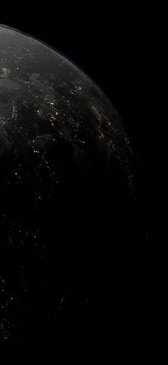 Обои космическое пространство, земля, звезда, ночь, луна в разрешении 1080x2340