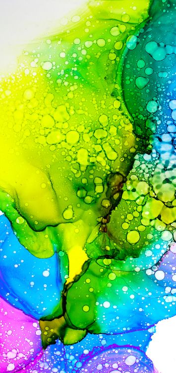 Обои вода, Мыть чернила живопись, иллюстрация, жидкий, зеленый в разрешении 1420x3000