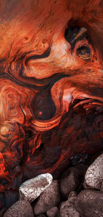 Обои рок, визуальное искусство, Оранжевый цвет, древесина, арт в разрешении 1420x3000