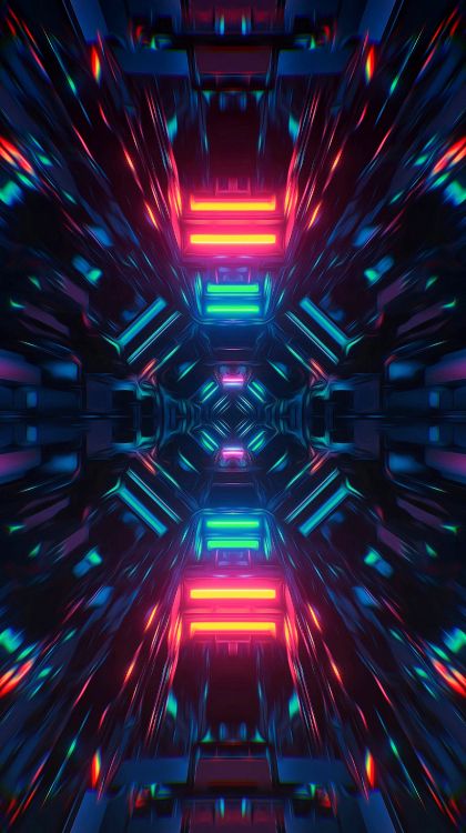 Обои свет, фрактальное искусство, симметрия, арт, Визуальный эффект освещения в разрешении 1680x3000