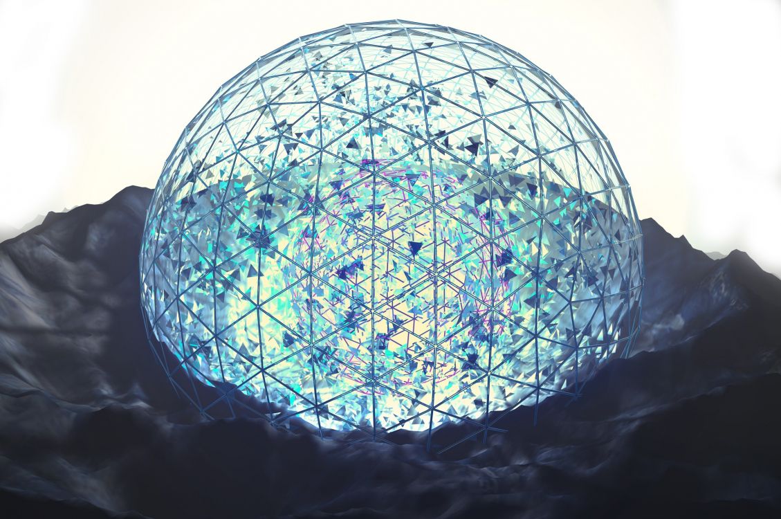 Обои сфера, синий, купол, архитектура, мир в разрешении 2400x1593