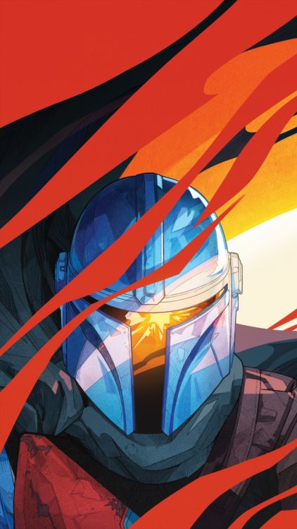 Обои звездные войны, мандалорцы, линия, арт, художественная краска в разрешении 870x1546