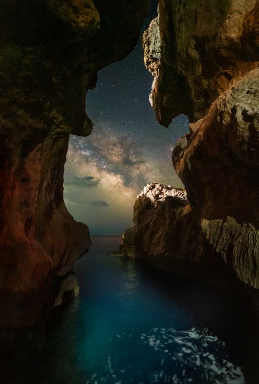 Обои Млечный Путь, звезда, вода, облако, гидроресурсы в разрешении 2027x3000