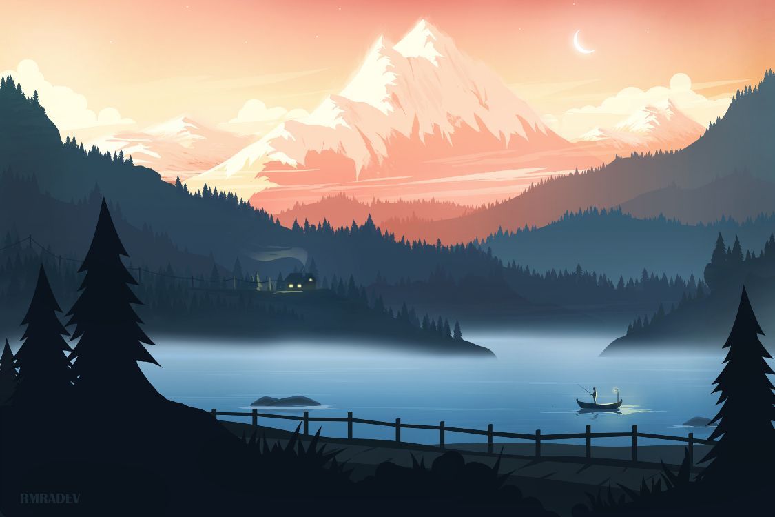 Обои Менёвская долина, вода, гора, атмосфера, мир в разрешении 4500x3000