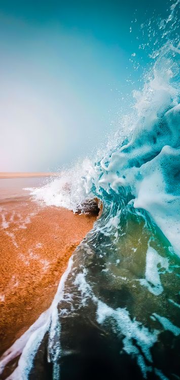 Обои вода, яблоко, Apple МасВоок Pro, жидкий, лазурный в разрешении 1422x3000