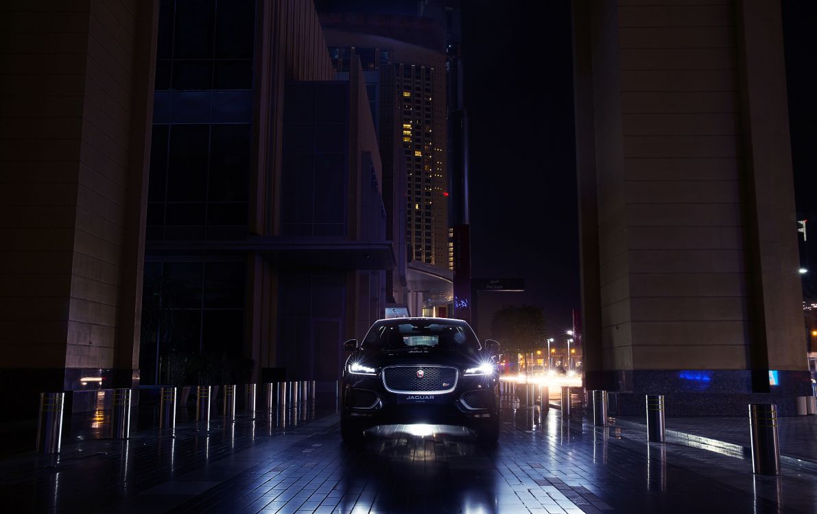 Обои Ягуар, авто, Jaguar F-Type, ночь, свет в разрешении 5760x3626