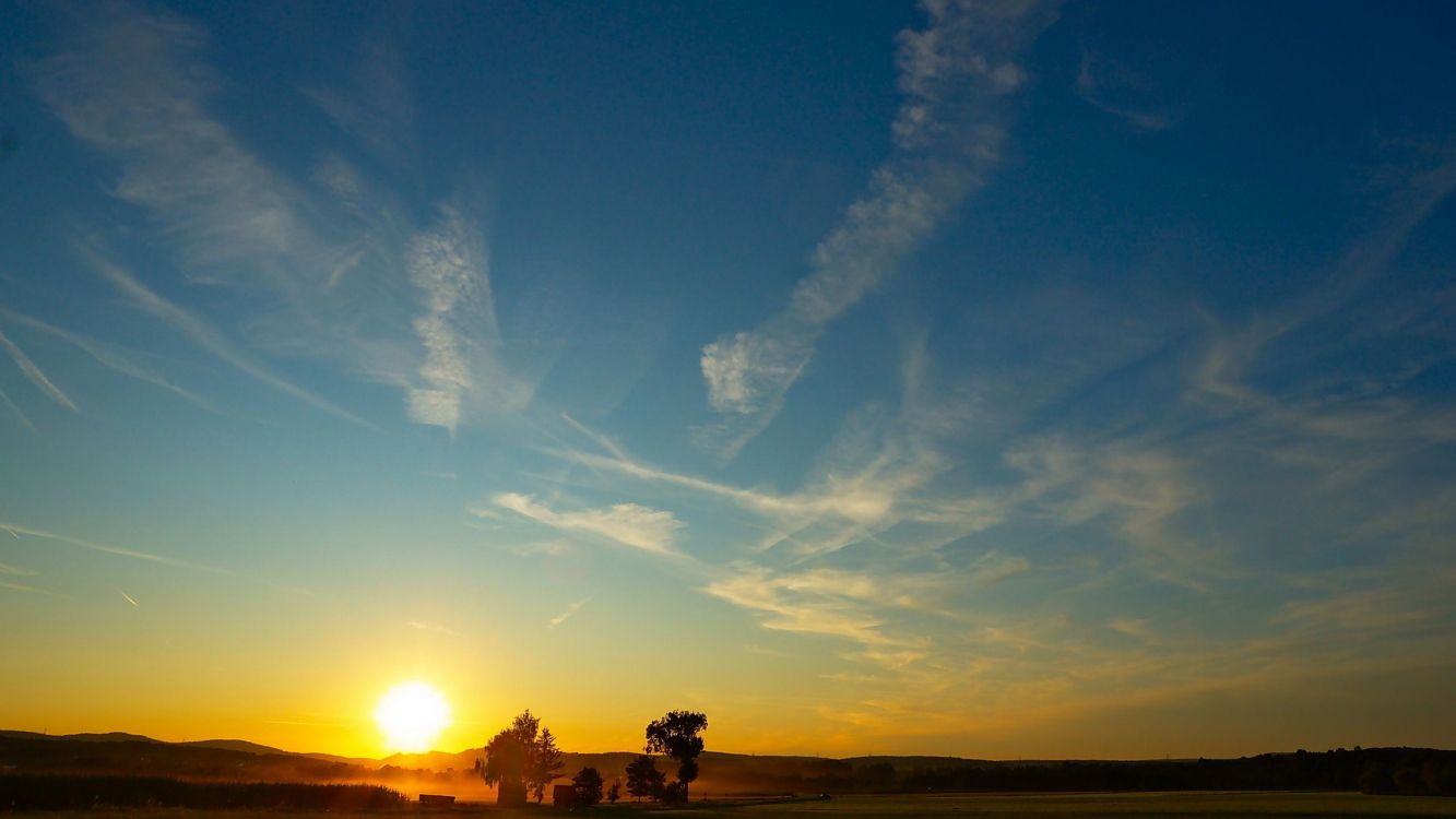 Обои пейзаж, закат, облако, горизонт, восход солнца в разрешении 2560x1440