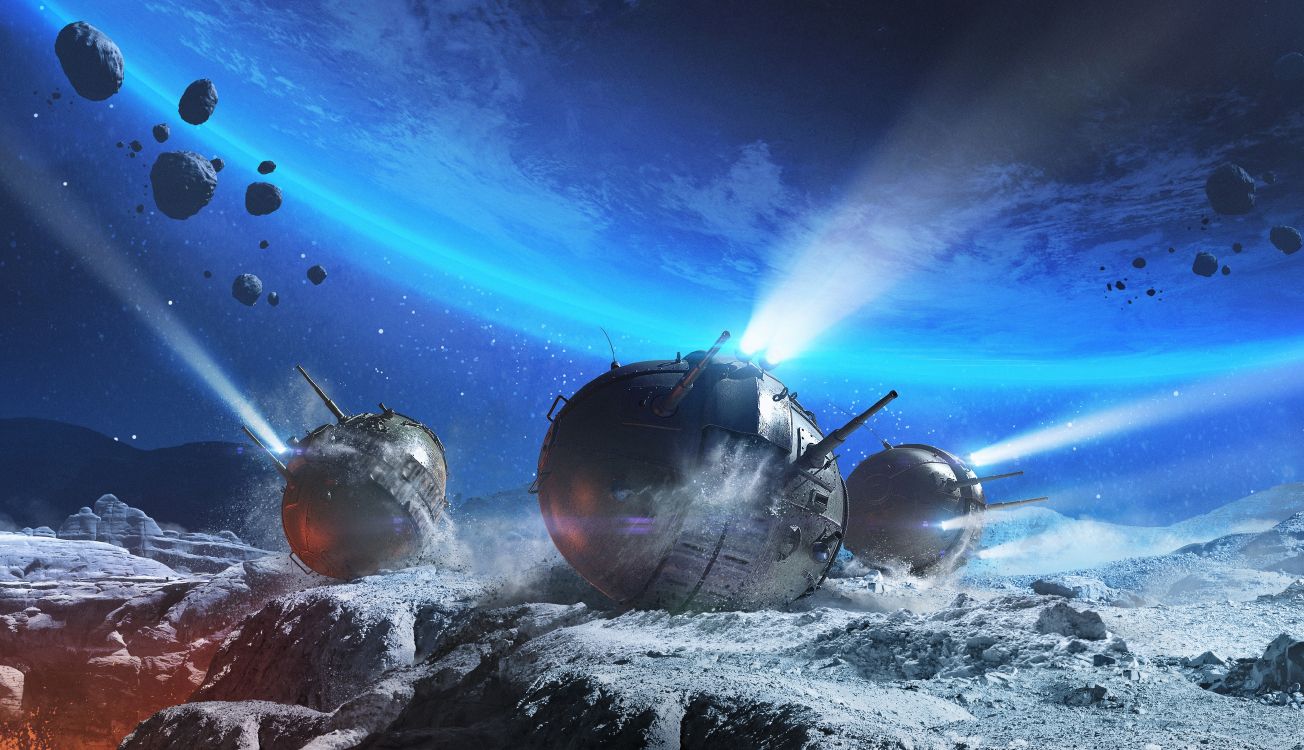 Обои world of tanks, wargaming, бак, космическое пространство, космос в разрешении 4000x2300